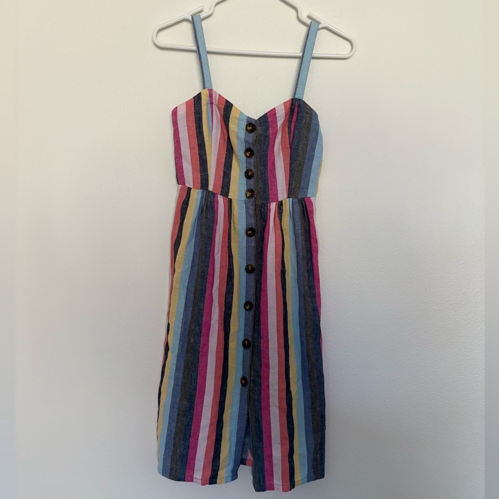 Abercrombie & Fitch Colorful Smocked Button Women's Sun Dress Size XSP